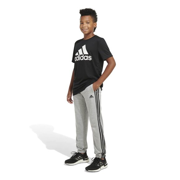 Adidas Boys' Big Elastic Waistband, French Terry 3-Stripe Jogger, Medium, NWT - Picture 2 of 5